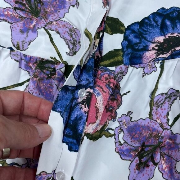 Nicole By Nicole Miller Floral Print Button-Up Dress Size M a0549 - Picture 6 of 9